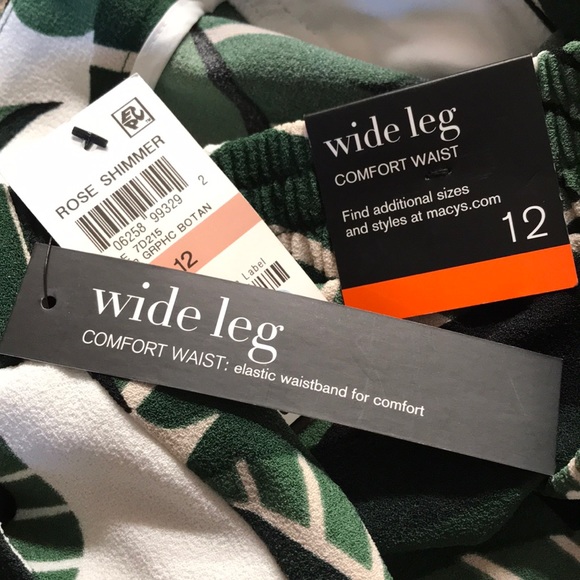 NWT Alfani Wide Leg Botanical Graphic Pants 12 - Picture 6 of 6